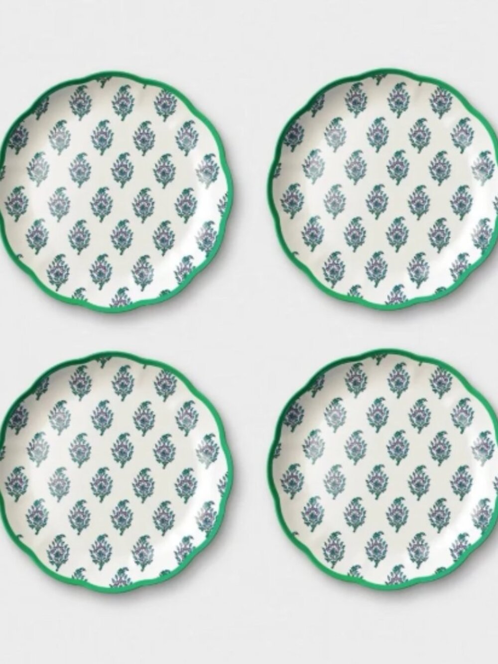 NWT 4pc Bouquet Melamine Salad Plates Blue - Roller Rabbit x Target